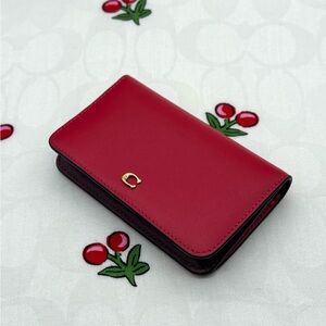 Coach Slim Card Case in Colorblock, Candy Apple Multi, NWT